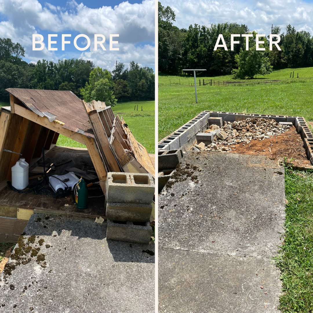 Before and after junk removal transformation