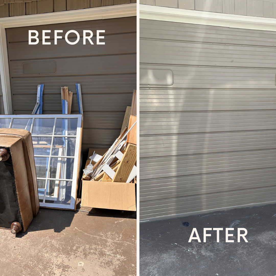 Before and after junk removal transformation